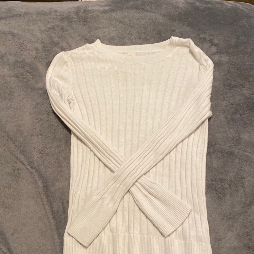 simple white sweater